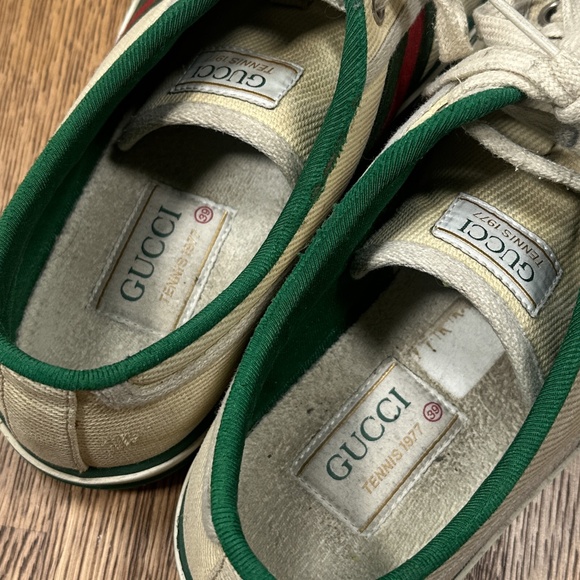 Gucci Tennis 1977 Low Top Canvas Cotton Distressed Sneakers Womens 39 US 9 - Picture 8 of 13